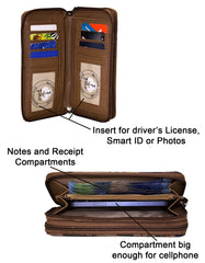 Fino 1655-798 Faux Leather Grab & Go All in 1 Purse with Cellphone Pouch