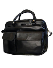 Fino 22007 Faux Leather Multi-Compartment Organizer Shoulder Bag - Black