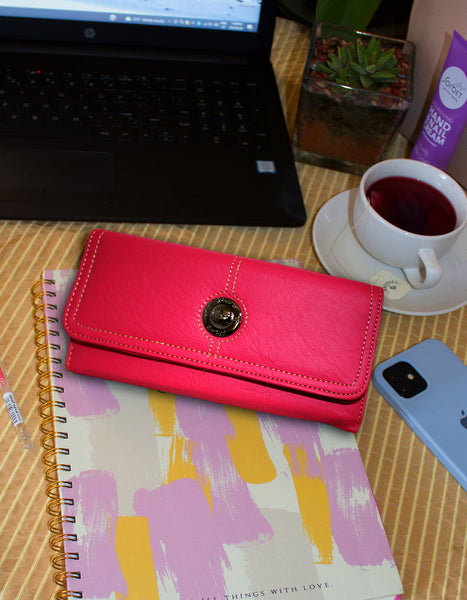 Fino 33-765 Faux Leather Elegant Long Card Holder Purse