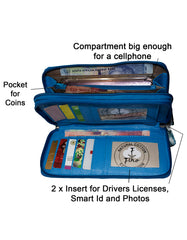 Fino 505-798BU Faux Leather Grab & Go All in 1 Purse with Cellphone Pouch