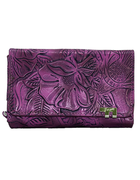 Fino 511-093 Faux Leather Floral Embossed Card Holder Organiser Purse