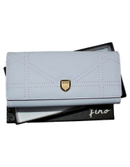 Fino 51125 Tri-Fold Faux Leather Purse with Cell Phone Compartment Holder and Gift Box