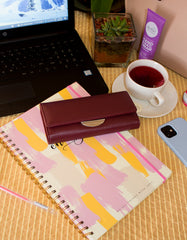 Fino 51334 Elegant Faux Leather Purse with Cell Phone Compartment Holder and Gift Box