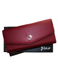 Fino 5618 Elegant Tri-Fold Faux Leather Purse with Cellphone Pouch & Box