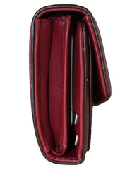 Fino 5618 Elegant Tri-Fold Faux Leather Purse with Cellphone Pouch & Box