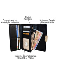 Fino 5696 Flap Over Faux Leather Purse with Cellphone Pouch & Box