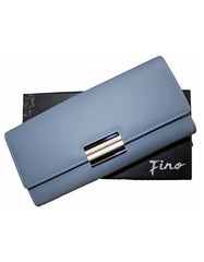 Fino 5696 Flap Over Faux Leather Purse with Cellphone Pouch & Box