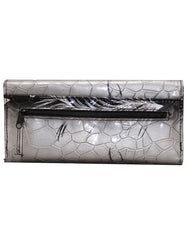 Fino 862-765 Faux Leather Printed Croc Design Long Card Holder Purse
