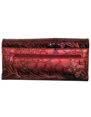 Fino 862-765 Faux Leather Printed Croc Design Long Card Holder Purse