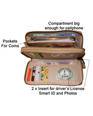 Fino 889-798 Faux Leather Grab & Go All in 1 Purse with Cellphone Pouch