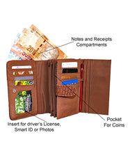 Fino 975-093 Faux Leather Croc Design Card Holder Organiser Purse