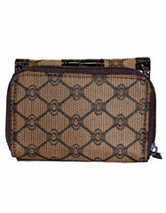 Fino A04-2015 Classic Design Compact Canvas & Faux Leather Purse