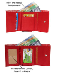 Fino A04-2015 Classic Design Compact Canvas & Faux Leather Purse