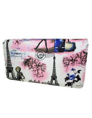 Fino A69-1409 Faux Leather Stylish Paris Street Design Purse