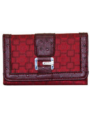 Fino B090-093 Classic Faux Leather Card Holder Organiser Purse with Ostrich Edged Design