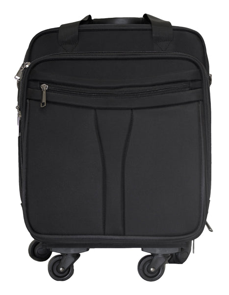 Fino BSXB Wheeled Nylon 14" Executive Pilot Case On 4 Wheels - Black