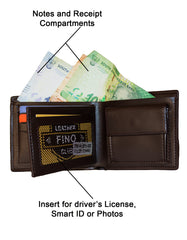 Fino DPU-506 Faux Leather Washed Designed Wallet with Box