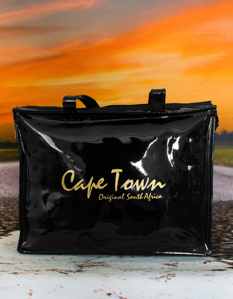 Fino Cape Town Souvenir Faux Patent Leather Tote Handbag