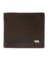 Fino DWS-820S Genuine Leather Bi-fold Wallet with Box - Dark Brown