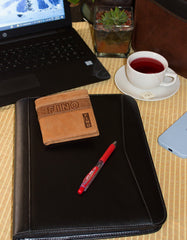 Fino DWS-87021 Genuine Leather Wallet with SD Card Holder & Box - Brown