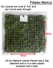 Masturf Premium Fresh Maple 50 x 50cm Faux Leaves UV Resistant Panel