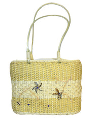 Fino FYL03-1023 Straw/Beach Bag with front Shells and Bead Work
