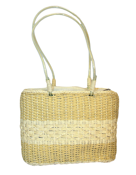 Fino FYL03-1023 Straw/Beach Bag with front Shells and Bead Work