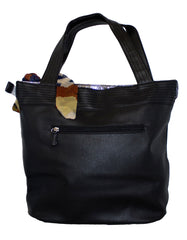 Fino G-8210 Classy Faux Leather Handbag with Scarf Trim