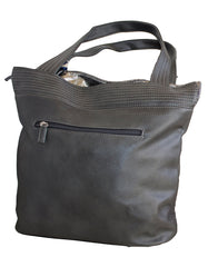 Fino G-8210 Classy Faux Leather Handbag with Scarf Trim