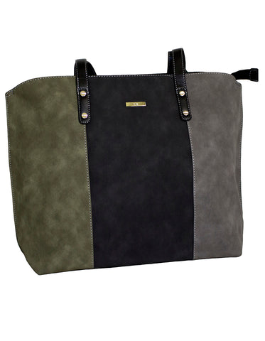 Fino G-8213 Faux Suede Leather Tote Bag & Purse Set