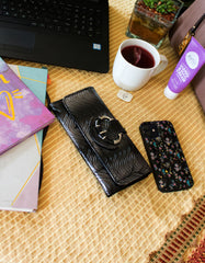 Fino G195-765 Faux Leather Swirl Design Long Card Holder Purse