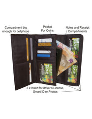 Fino G195-765 Faux Leather Swirl Design Long Card Holder Purse