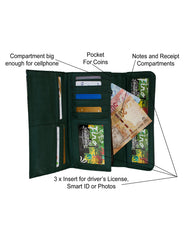 Fino G195-765 Faux Leather Swirl Design Long Card Holder Purse
