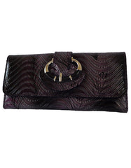 Fino G195-765 Faux Leather Swirl Design Long Card Holder Purse