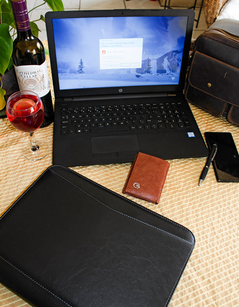 GIO 1624 Top Grain Genuine Leather Slim Compact Wallet with Box- Brown
