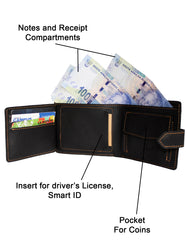 Fino GX-046 Full Grain Soft Genuine Leather Wallet with Box