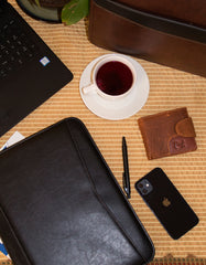 Fino GX-049 Full Grain Genuine Leather Men’s Classic Wallet with Box - Brown