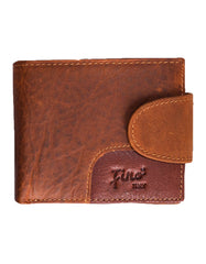 Fino GX-049 Full Grain Genuine Leather Men’s Classic Wallet with Box - Brown