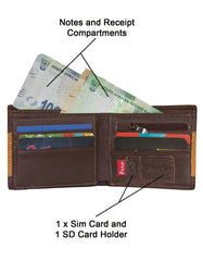 Fino HL-007/RYO Genuine Leather Rhino Wallet with SD Card Holder & Box
