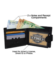 Fino HL-1333 Genuine Leather Laser Script Wallet with SD Card Holder & Box