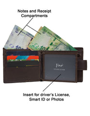 Fino HL-1337 Genuine Leather Dakota Red Wallet with SD Card Holder & Box