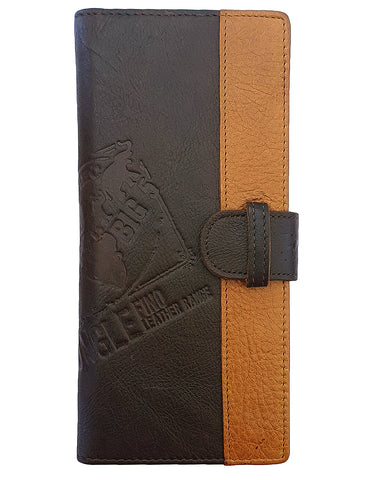 Fino HL-1406 Unisex Genuine Leather 2-Tone Wallet with SD Card Holder & Box