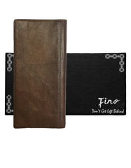 Fino HL-1409 Genuine Leather Windmill Wallet with SD Card Holder & Box - Brown