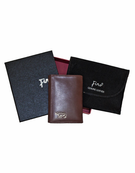 Fino HL-1503 Full Grain Genuine Leather Slim Compact Wallet with Box