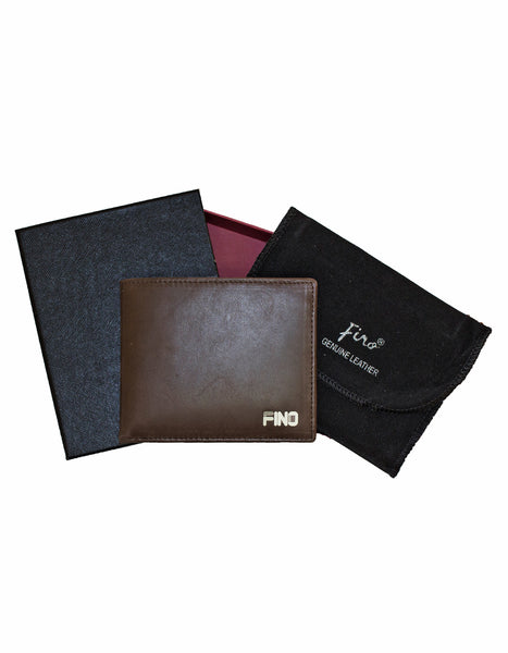 Fino HL-1505 Full Grain Genuine Leather Smooth Wallet with Box