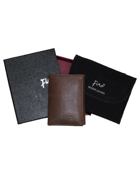 Fino HL-1506 Full Grain Genuine Leather Slim Compact Wallet with Box