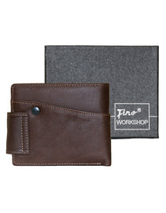 Fino HL-506 Genuine Leather Dakota Red Camel Wallet with Box