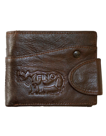 Fino Hl-507 Genuine Leather Bifold Cowskin Wallet with SD Card Holder & Box