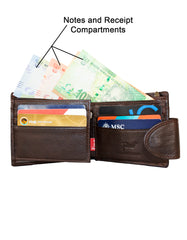 Fino Hl-507 Genuine Leather Bifold Cowskin Wallet with SD Card Holder & Box