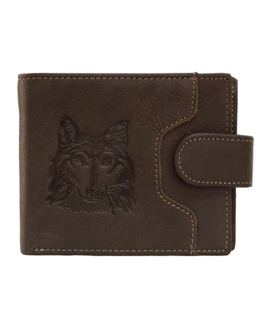 Fino HL-518/WOLF Genuine Leather Wolf Wallet with SD Card Holder & Box